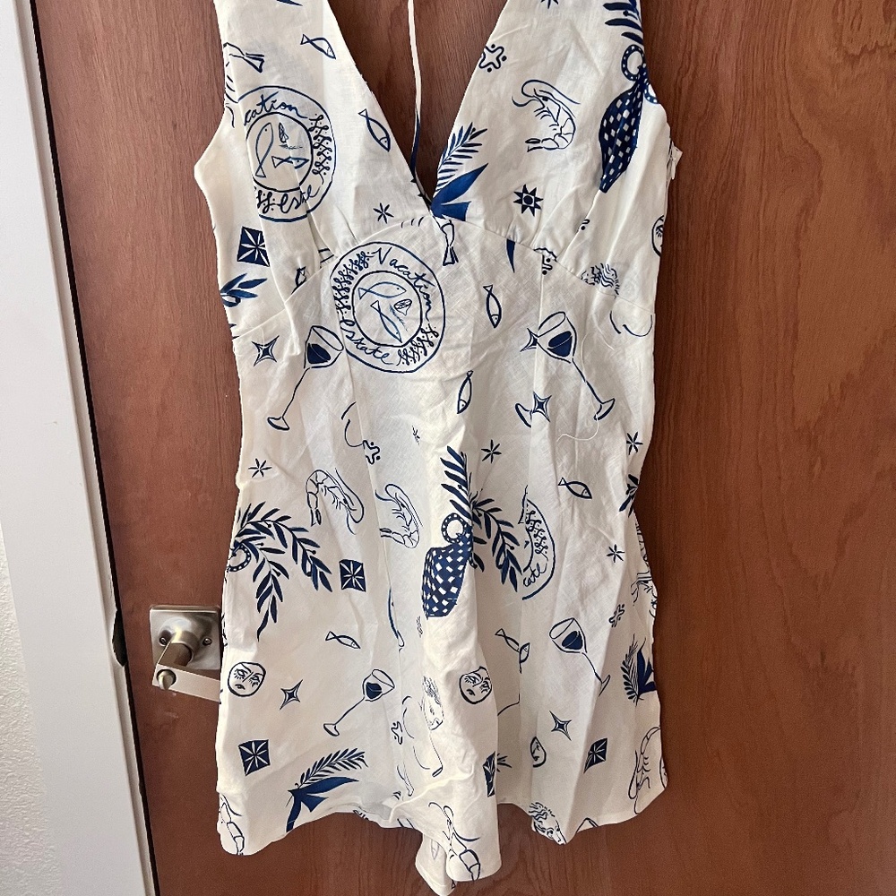 Blue and White Vacation Mini Dress